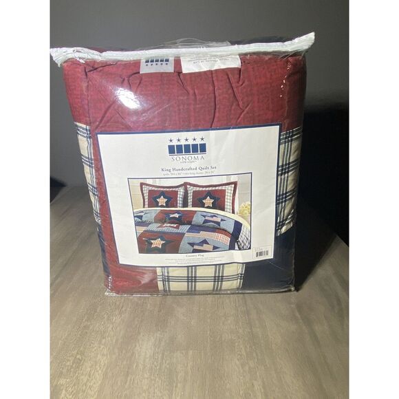 Sonoma Other - New SONOMA Multicolor King Handcrafted Quilt Set-1 Quilt/2 King Shams
